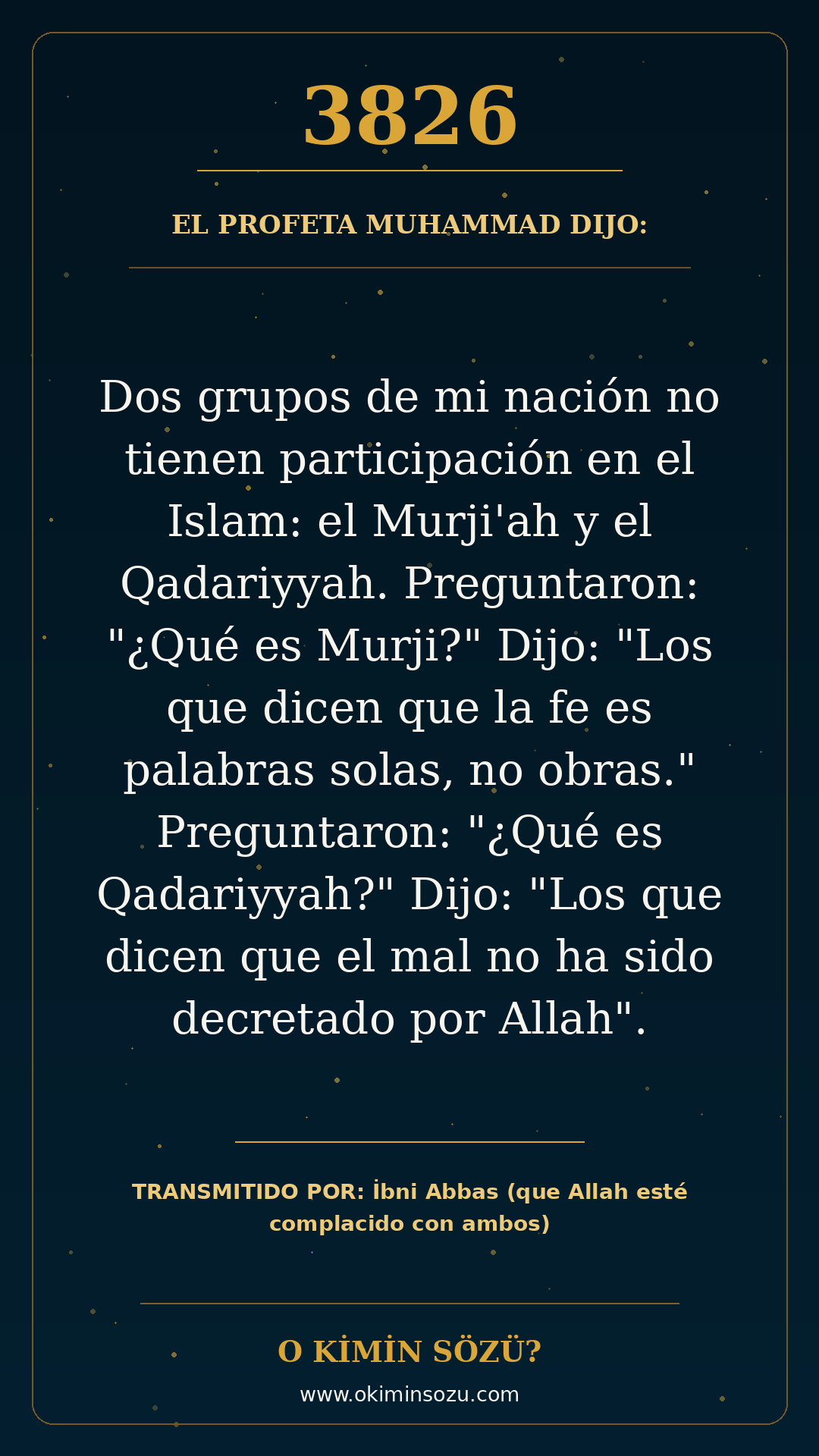 hadis 3826 es