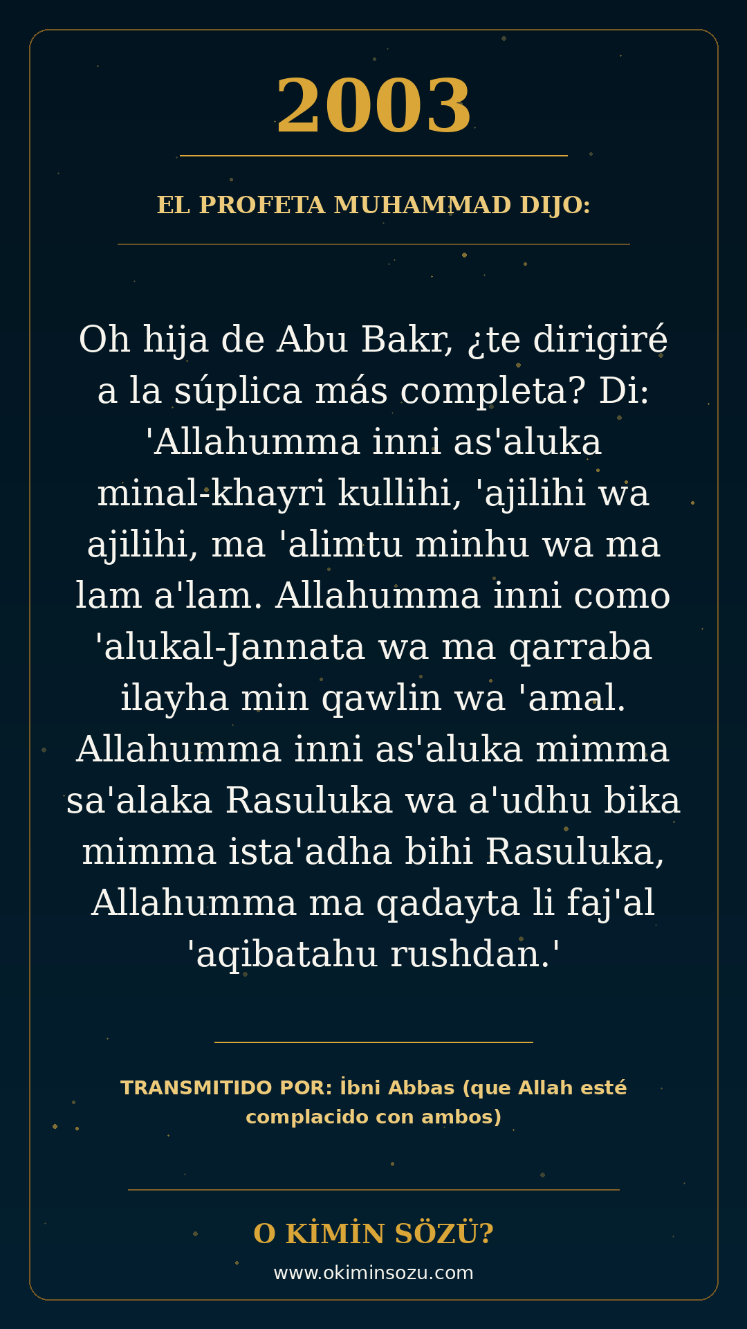 hadis 2003 es
